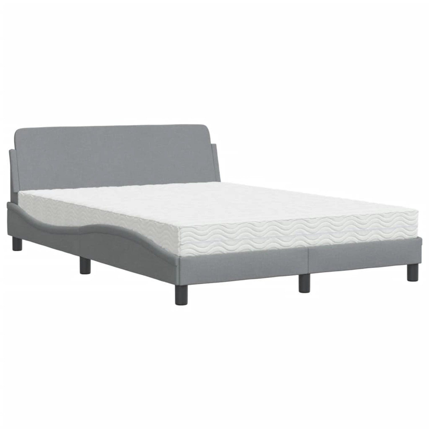 vidaXL Bett mit Matratze Hellgrau 140x190 cm Stoff Modell 12009064 günstig online kaufen