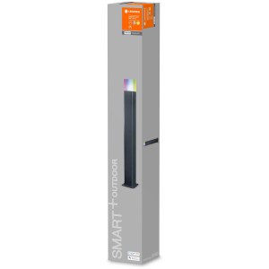 Verpackung der Ledvance Smart+ WiFi Wegeleuchte Cube 80cm mit RGBW Farbwechsel.