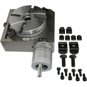 Rotwerk Teilapparat T 100 für Drehmaschine mit Zubehör zur vertikalen und horizontalen Montage.