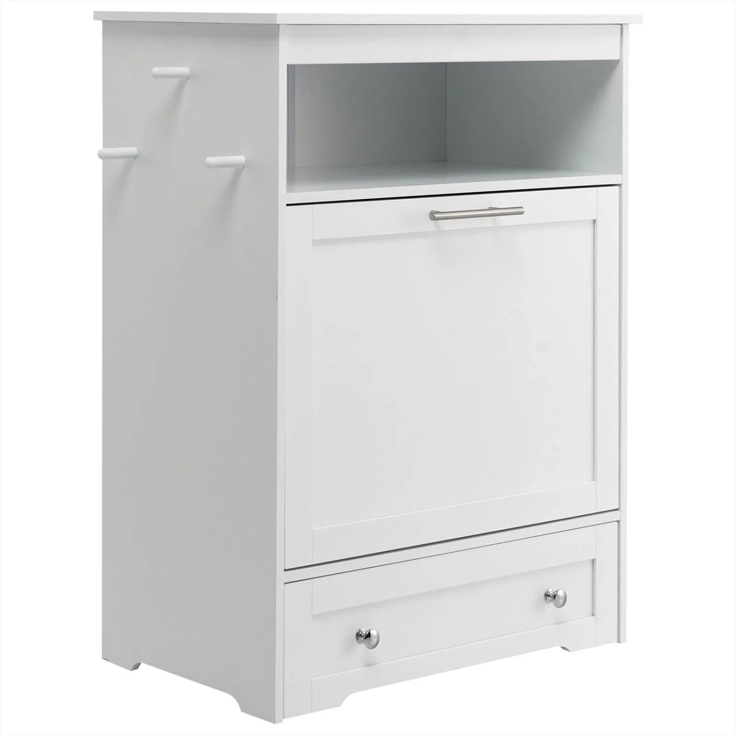 Costway Haustier-Futterschrank mit 2 Edelstahlnäpfen Weiß günstig online kaufen