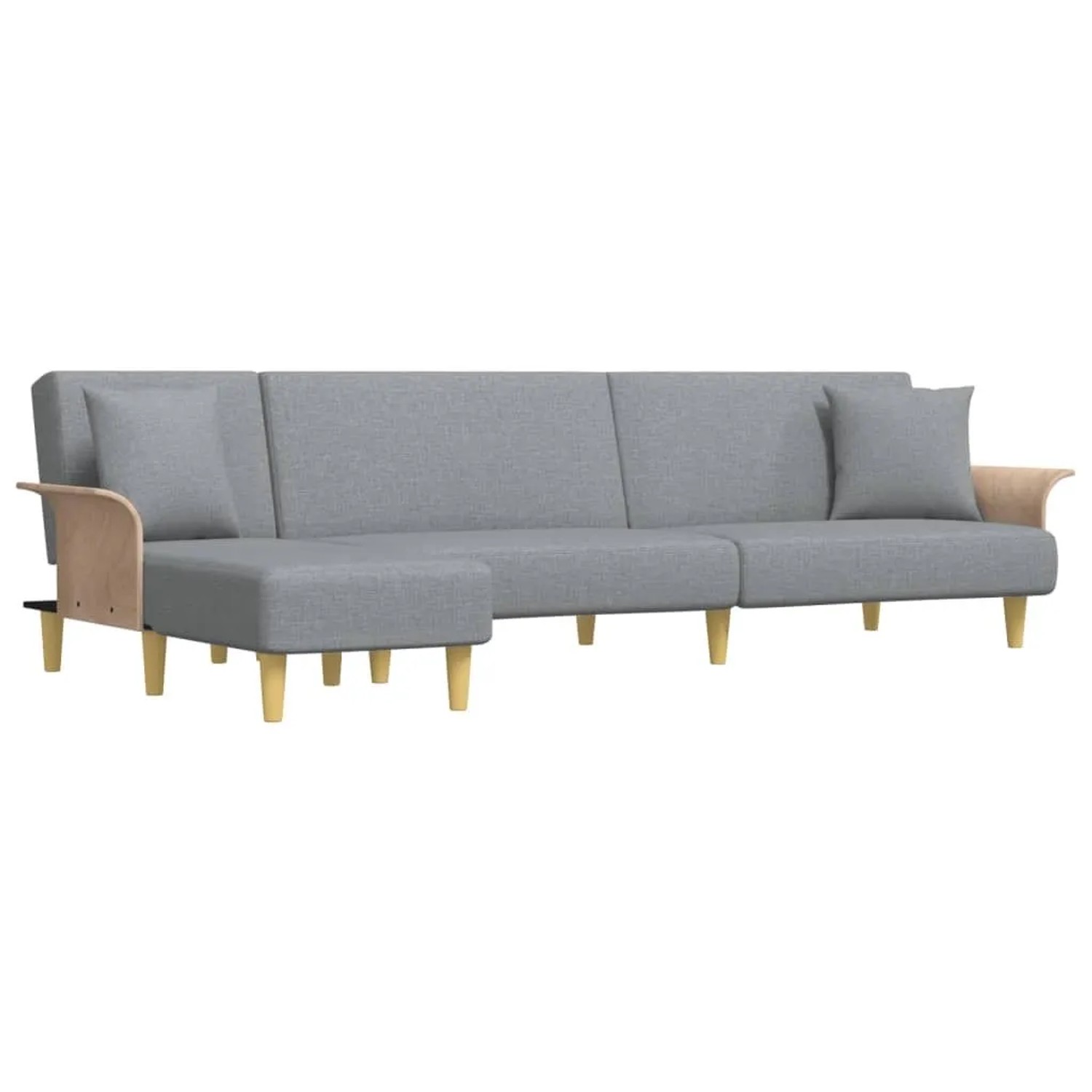 vidaXL Schlafsofa in L-Form Hellgrau 279x140x70 cm Stoff 3157211 günstig online kaufen