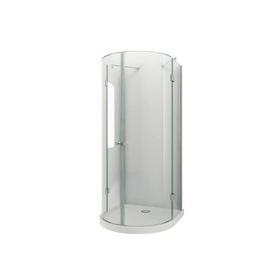 Glasdeals U-Duschkabine SOLUS 90x90x195 cm mit Klarglas und Rahmen in Silberoptik.