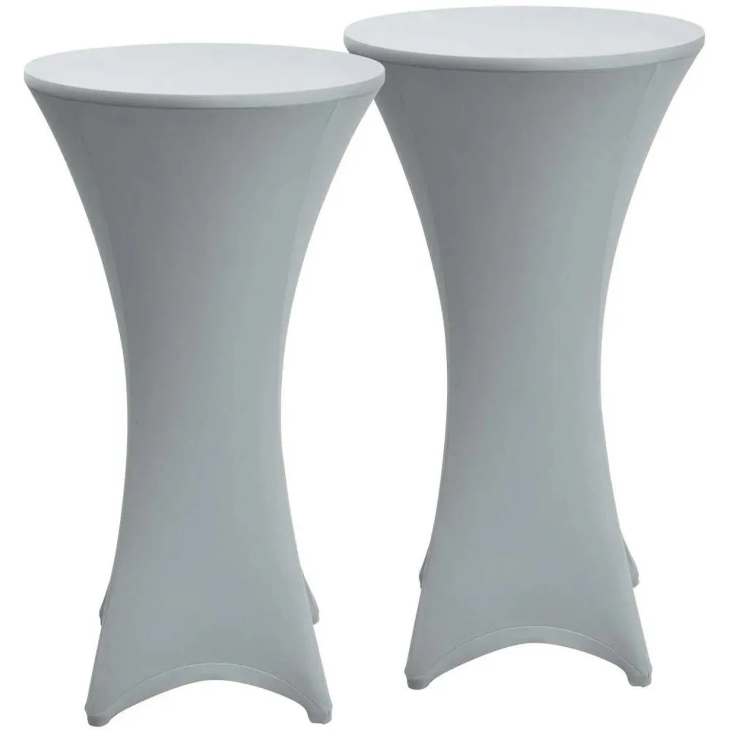 Beautissu Stella Stehtischhusse ø 80cm Silber 2tlg