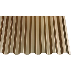 PVC-Profilplatte Trapez 70/18 in Bronze, 3000x1090 mm für Kunststoffbedachung.