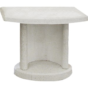 Weißer Buschbeck Beistelltisch Georgia aus Stahlbeton für Grillutensilien.