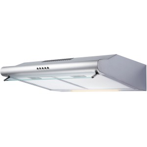 PKM Unterbau-Dunstabzugshaube UBH3001X aus Edelstahl, 60 cm breit mit Glasschirm und LED-Beleuchtung.