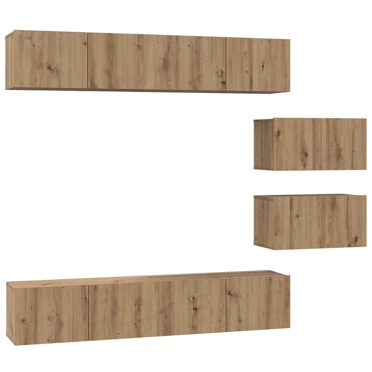 vidaXL TV-Schrank Set 6-Tlg Artisan-Eiche 80 x 30 x 30 cm Mittel 3393161 günstig online kaufen