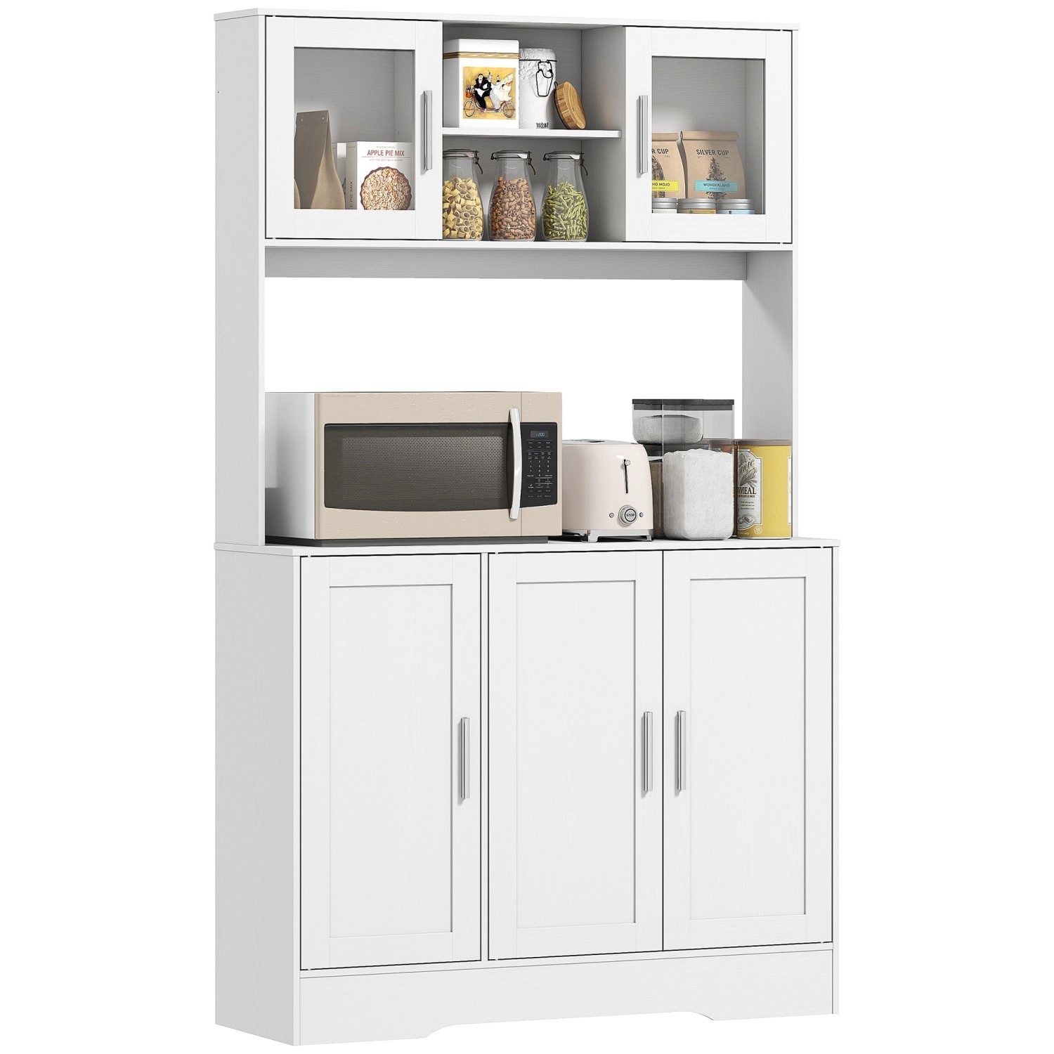 HOMCOM Küchenschrank Spanplatte MDF 108L x 35B x 180H cm Weiß günstig online kaufen