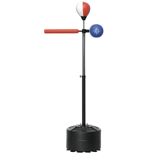 Höhenverstellbarer SPORTNOW Boxständer mit Speedball, Reflexstange und befüllbarem Standfuß.