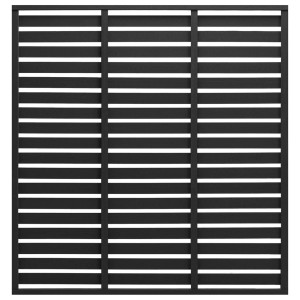 Schwarzes vidaXL Zaunelement (180x180 cm) aus WPC mit Latten-Design für Sichtschutz.