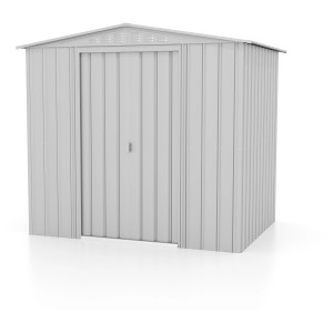 Globel Metall-Gerätehaus, silber metallic, 4,1 m², Gerätehaus mit Doppeltür.