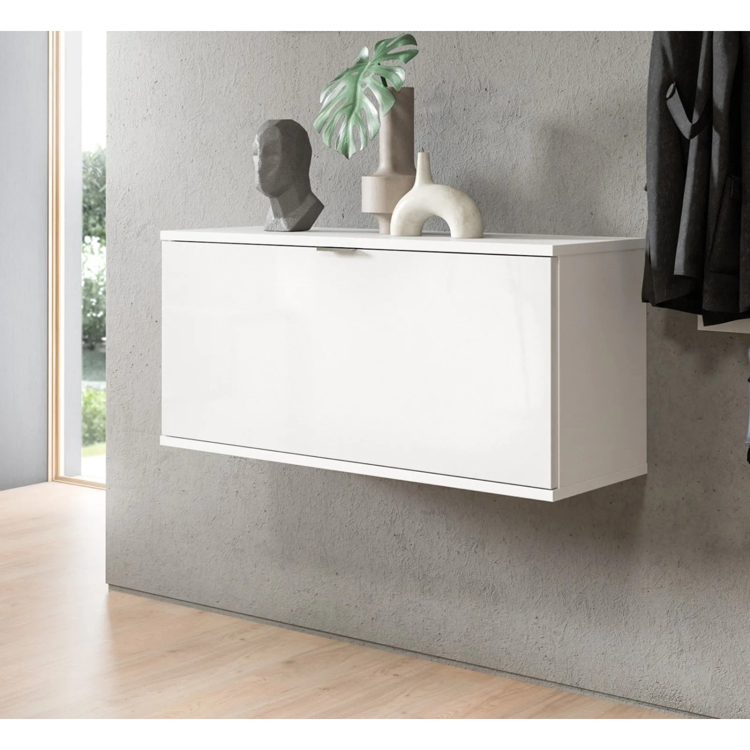 Inn.Furn Schuhschrank in Weiß Hochglanz 91 cm SystemX_3
