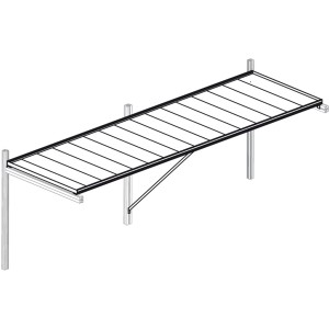 KGT Tischgestell Santini II small für Gewächshaus, Aluminium, mit weißen Kunststoffplatten.