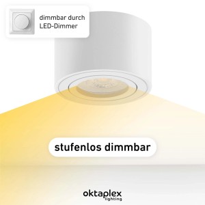Modernes 6er Set Oktaplex Spots Lile S, dimmbar, neutralweiß (4000K), aus Aluminium in Weiß.