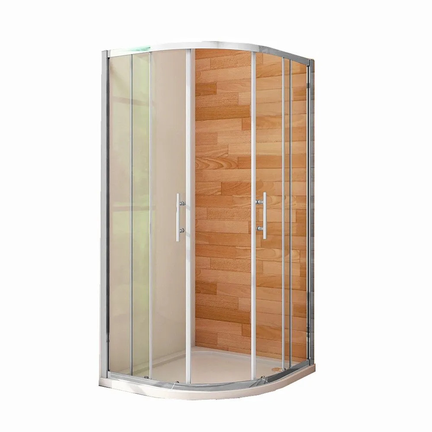 Duschparadies Runddusche Duschkabine 100 x 100cm Viertelkreis Dusche Duschtür 5mm Glas Schiebetür H185cm