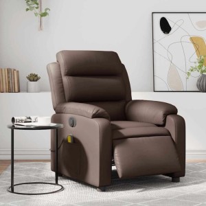 vidaXL Massagesessel Elektrisch Braun Kunstleder 3205037