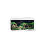 Juwel Aquarium-Set Primo 110, weiß, mit Fischen, Pflanzen und Steinen dekoriert.