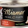 Miamor Katzen-Nassfutter, feine Filets mit Huhn und Shrimps, 80g Dose.