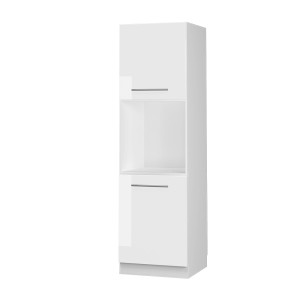 Vicco Herdumbauschrank Fame-Line, weiß hochglanz mit offenem Fach, 60 cm breit.