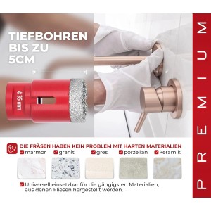 PROREGAL Diamant-Bohrkronenaufsatz 35 mm zum Bohren von Fliesen.