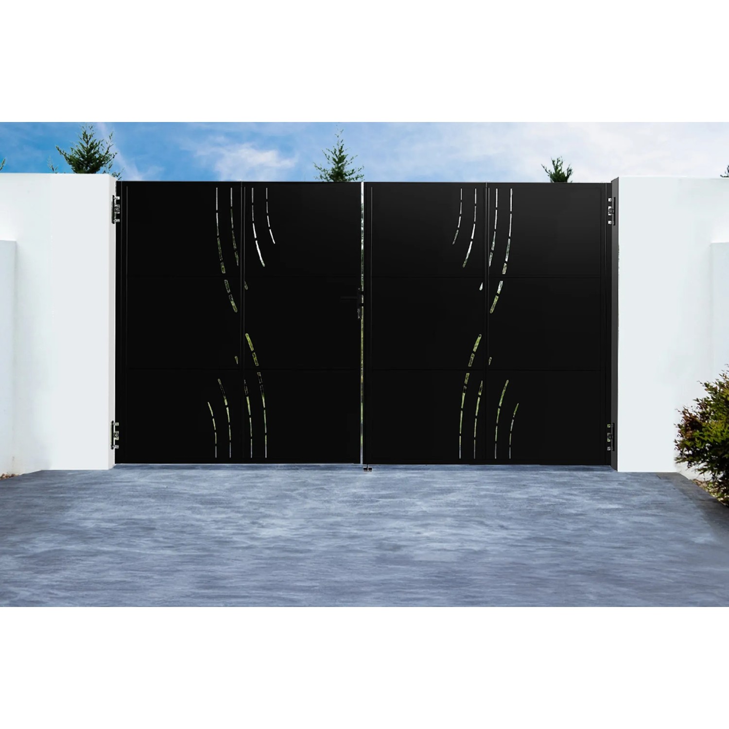 Casanoov 3 5 M Nali Veleta H 200 Cm Mattschwarzes Flügeltor Aus Stahl günstig online kaufen