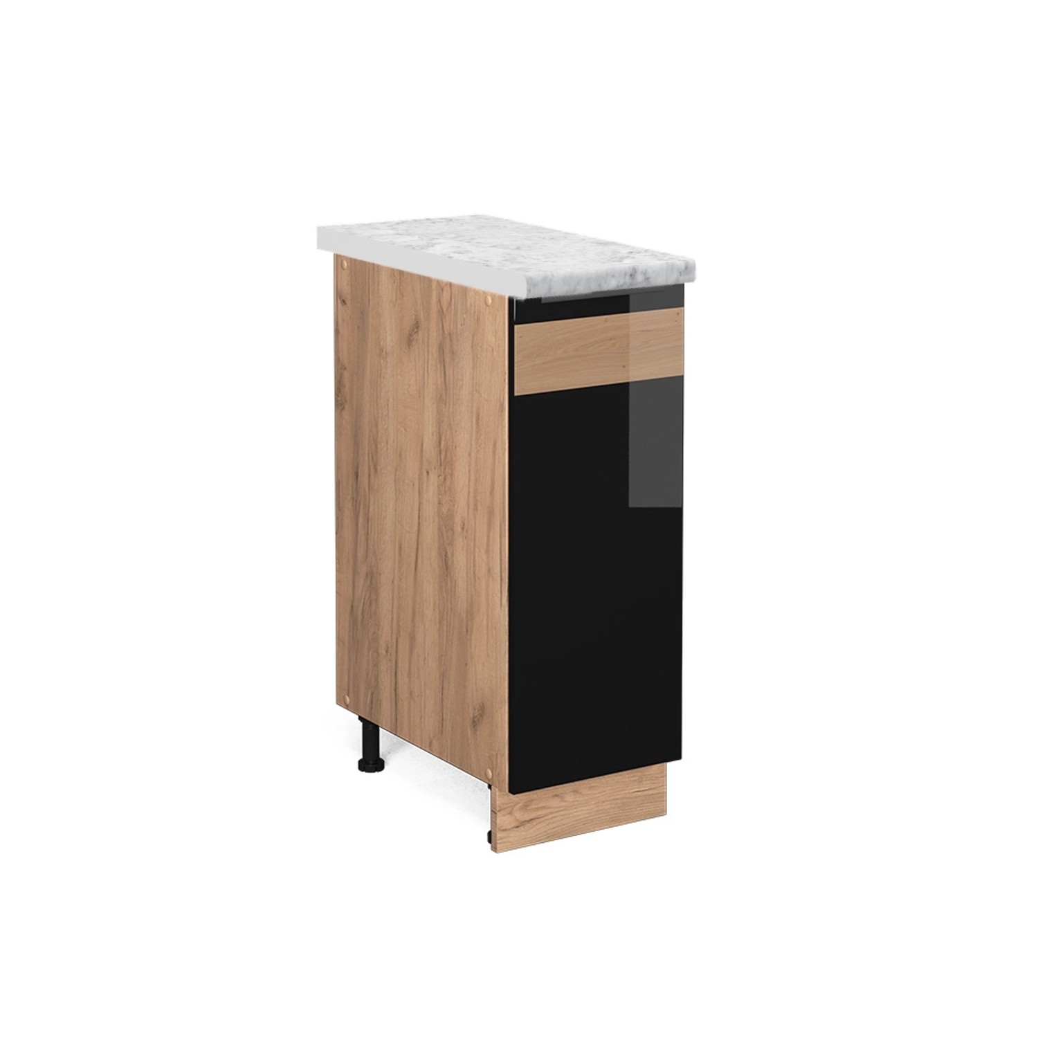 Vicco Apothekerschrank Fame-Line Schwarz Eiche hochglanz/Goldkraft Eiche 30 günstig online kaufen