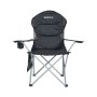 Faltbarer, schwarzer 24MOVE Campingstuhl mit Polsterung und Tragetasche, belastbar bis 150 kg.
