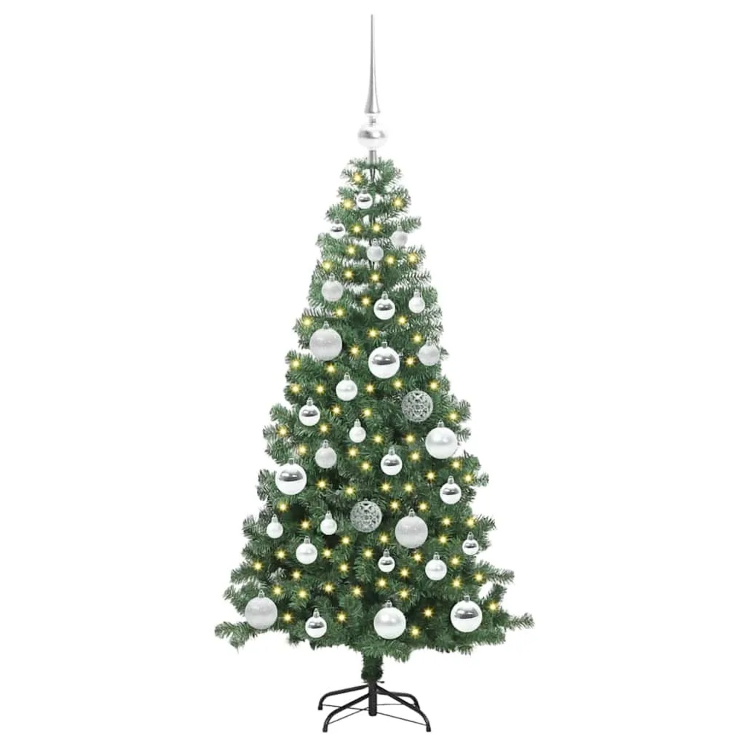 vidaXL Weihnachtsbaum mit 150 LEDs mit Ständer Grün 120 cm PVC 3396363