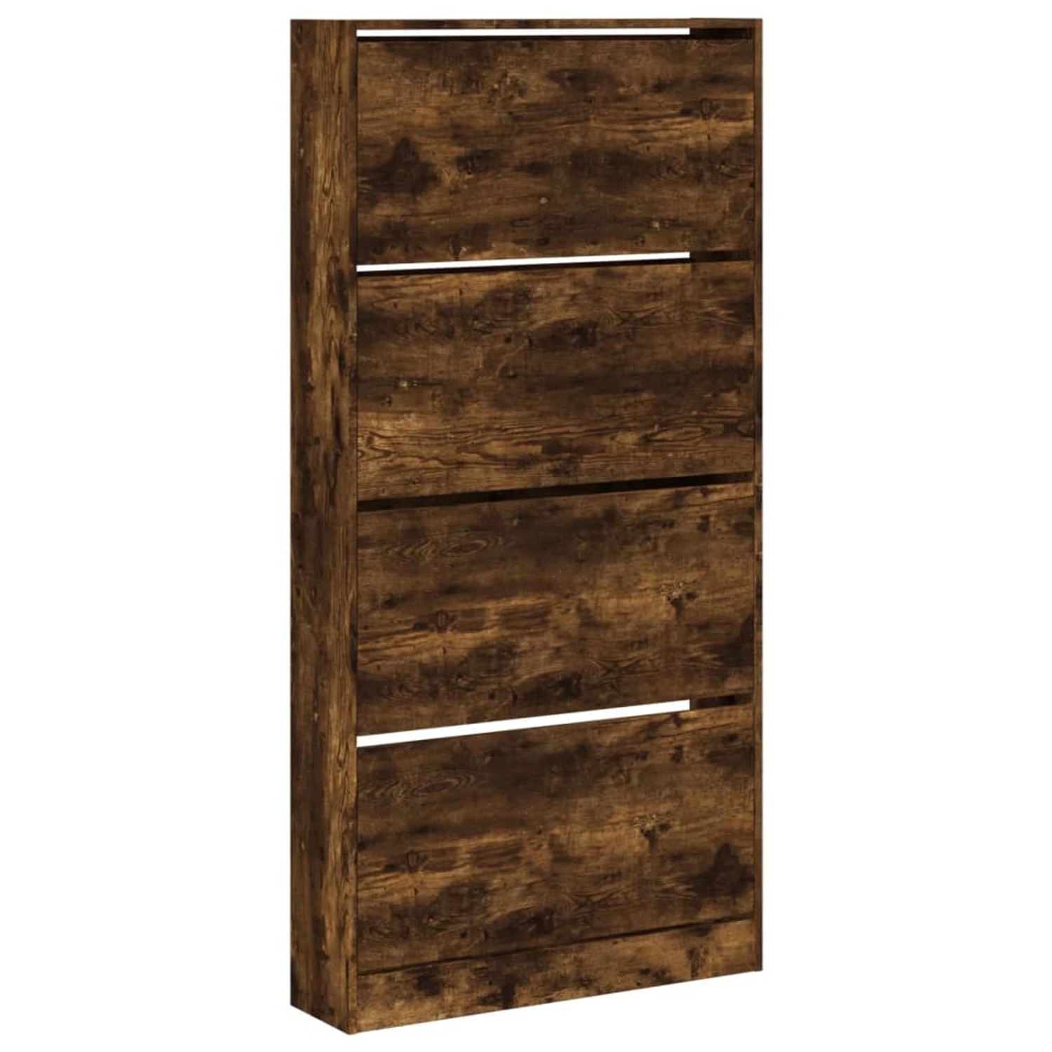 vidaXL Schuhschrank mit 4 Klappen Räuchereiche 80x21x163,5 cm 3214368 günstig online kaufen
