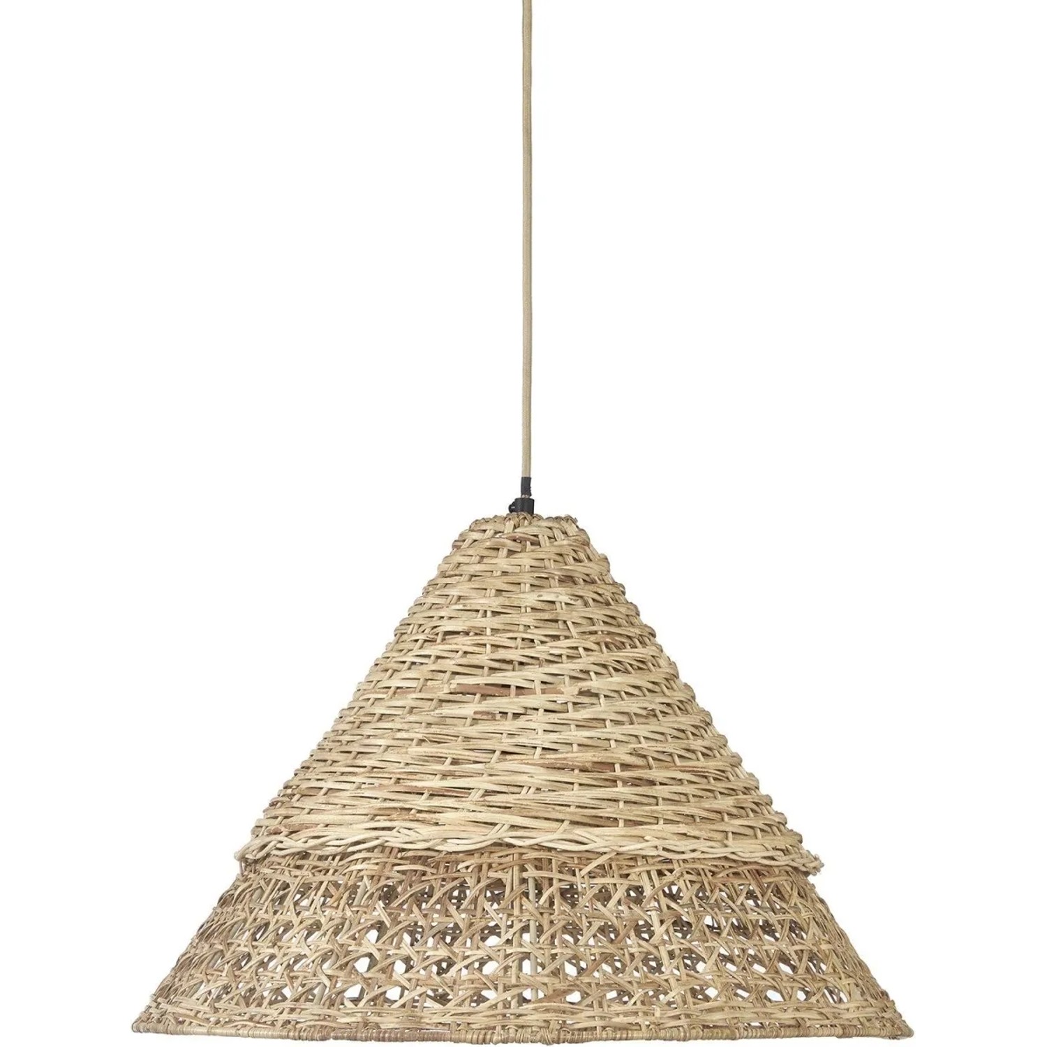 PR Home Pune Rattan Hängelampe aus geflochtenen Naturmaterial 50cm E27