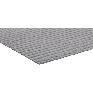 Hellgraue Türmatte mit feiner Rippenstruktur, 70x120 cm. Ideal als flache Schmutzfangmatte für drinnen.