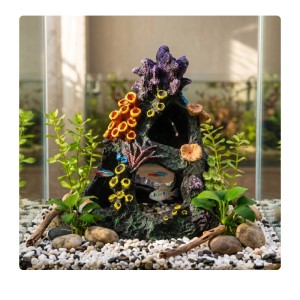 Relaxdays Aquariumdeko Korallenriff Polyresin Bunt 15 cm x 12 cm x 12 cm 0,22 kg