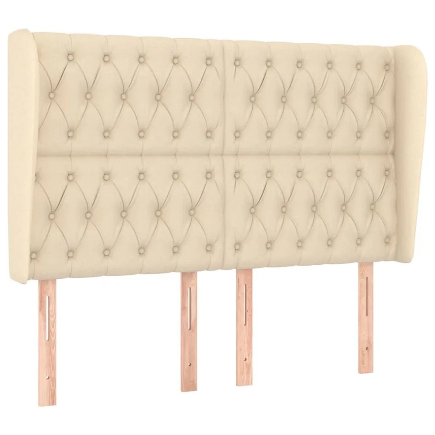 vidaXL Kopfteil mit Ohren Creme 163x23x118/128 cm Stoff 3118303