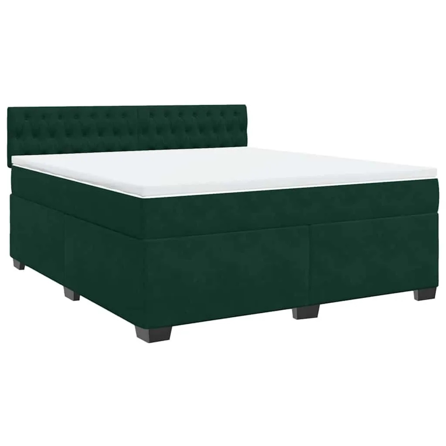 vidaXL Boxspringbett mit Matratze Dunkelgrün 180x200 cm Samt 3286387 günstig online kaufen