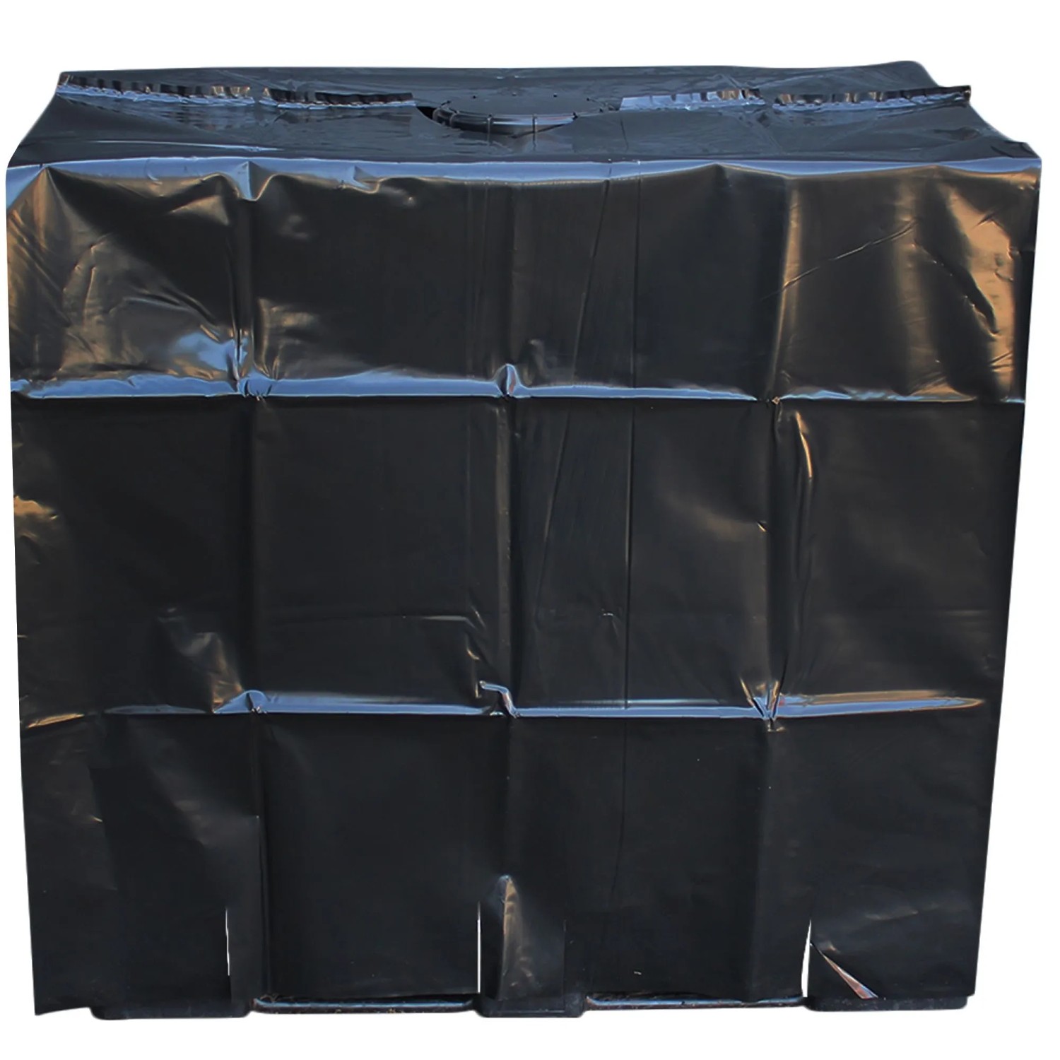 Schwarze UV-Schutzfolie für 1000 l IBC Tank. Schützt vor Algenbildung und UV-Strahlung.