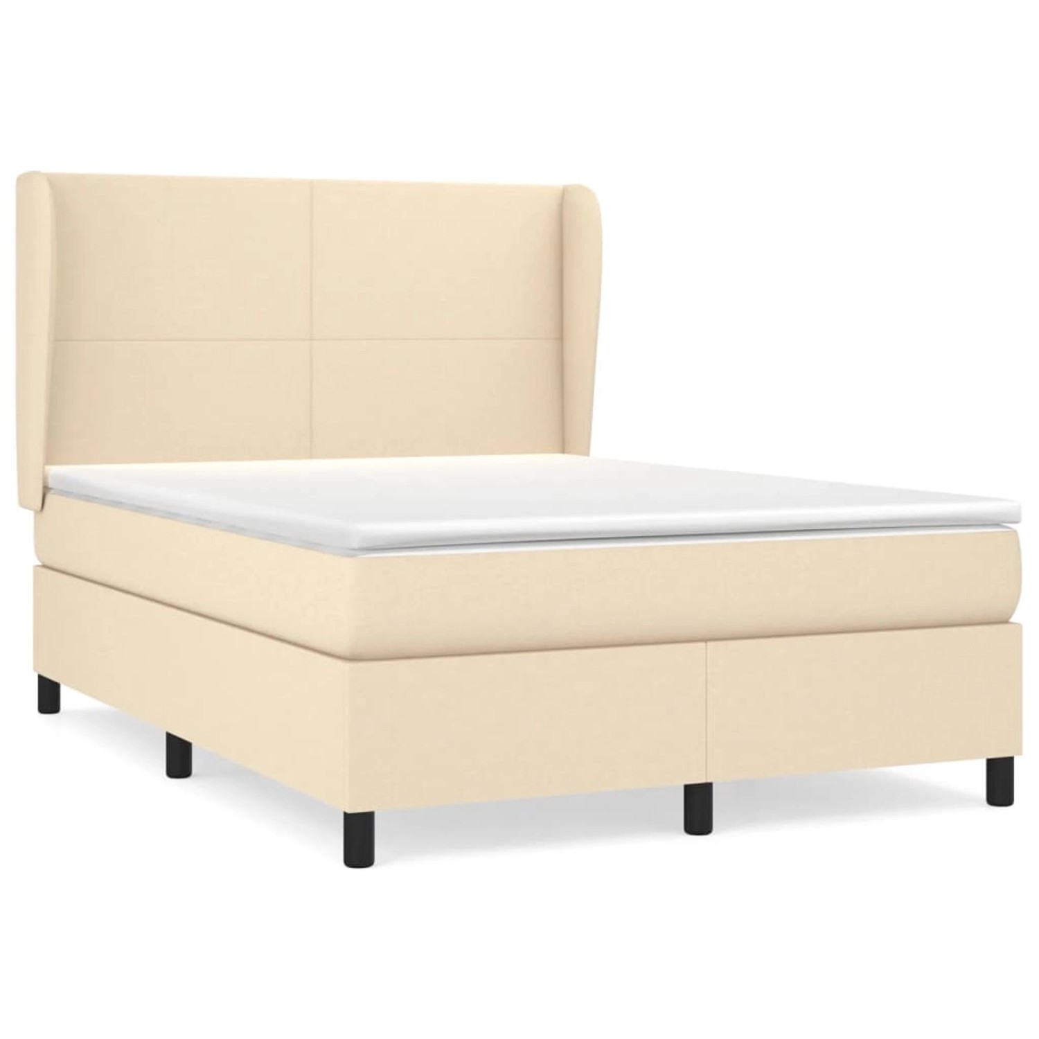 vidaXL Boxspringbett mit Matratze Creme 140x190 cm Stoff1376599 günstig online kaufen