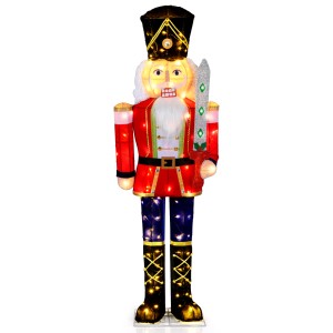 Große, beleuchtete Nussknacker Figur (157 cm) als Weihnachtsdeko für Innen & Außen.
