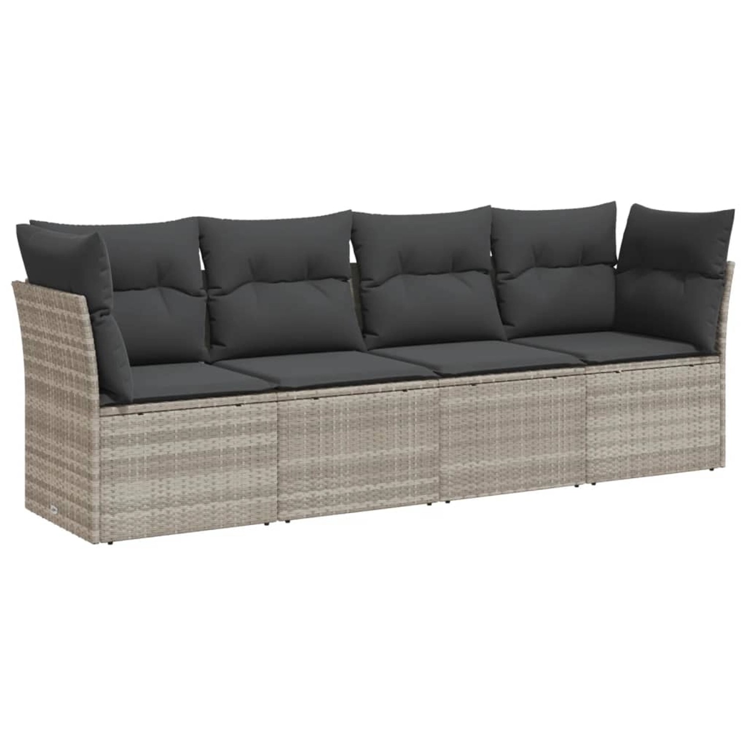 vidaXL 4-Tlg Garten-Sofagarnitur mit Kissen Hellgrau Poly Rattan 3249071 günstig online kaufen