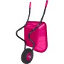 Pro-Bau-Tec Kinderschubkarre, 20 l, pinke Mulde, pannensicheres Rad, für kleine Helfer im Garten.