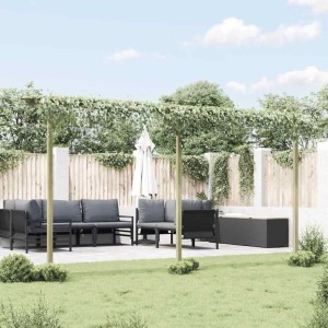 DELUKE Pergola Aus Holz LURV 4x2m Kiefernholz Rankhilfe Pergola Holz Bausatz Freistehend Gartendeko Gartenbogen Gartenpergola