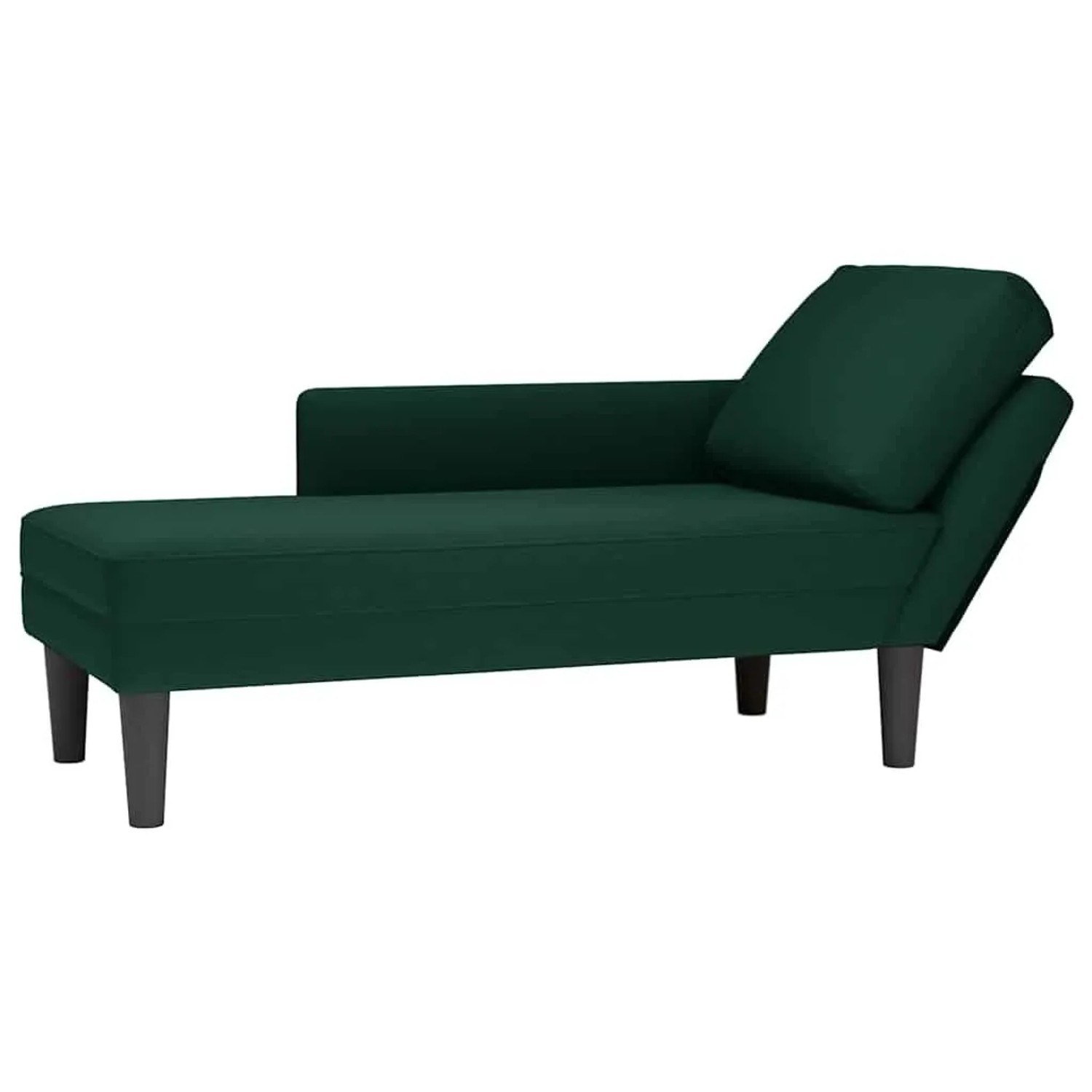 vidaXL Chaiselongue mit Kissen und Rechter Armlehne Dunkelgrün Samt 4009809