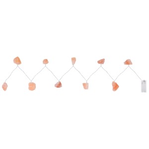 Globo LED-Lichterkette mit 10 Salzkristallen aus Kunststoff, 165 cm lang, goldfarben.