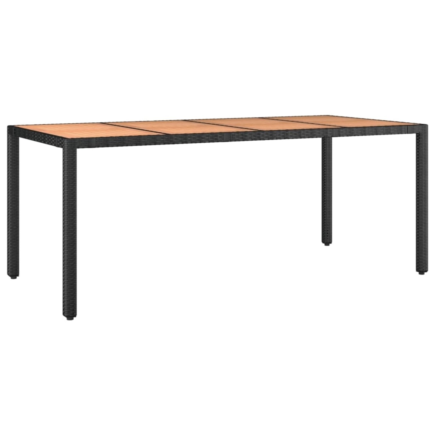 vidaXL Gartentisch mit Holzplatte Schwarz Poly Rattan & Akazienholz 319554 günstig online kaufen