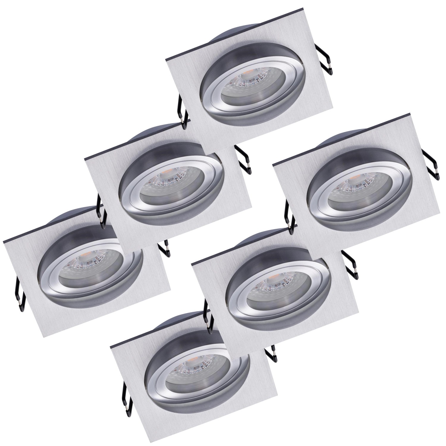 Oktaplex 6er Set Einbauleuchte Aluminium Lyon Schwenkbar 2700K Warmweiß 380 günstig online kaufen