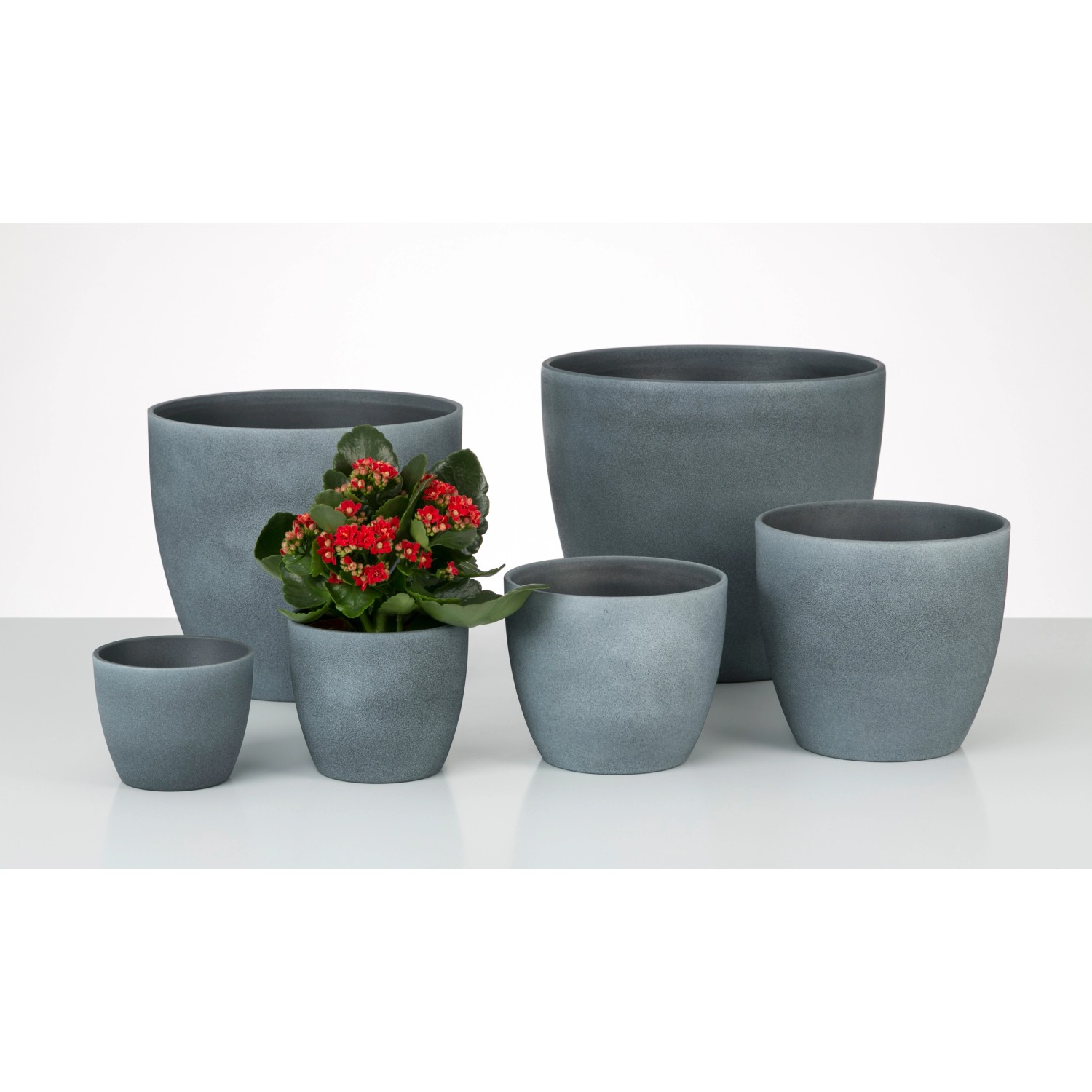 Scheurich Übertopf 920 in Dark Stone, verschiedene Größen. Keramik Übertöpfe für den Innenbereich.