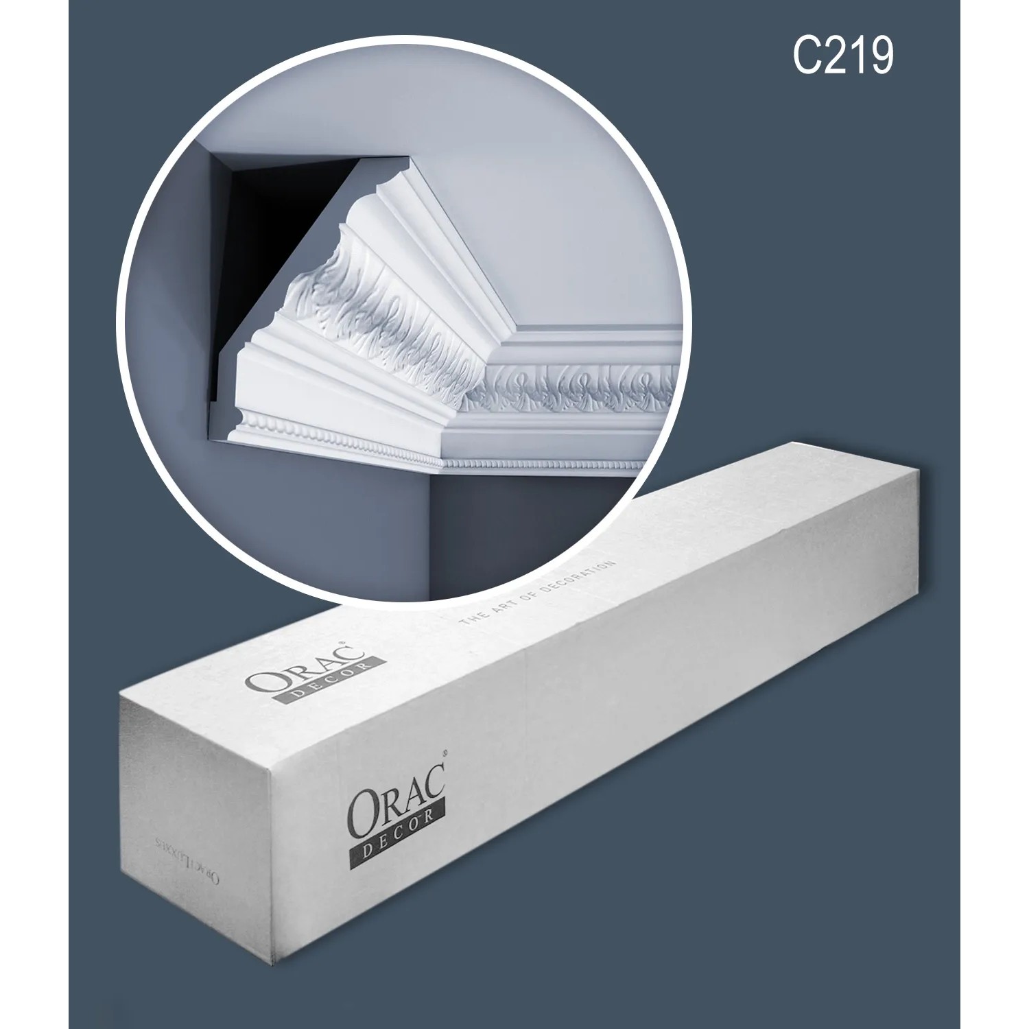 ORAC DECOR C219 LUXXUS Zierleisten Set, 7 Stuckprofile, 14 m, weiß, für Decke und Wand.
