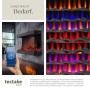 Tectake Elektro Wandkamin Luciano mit 3D Flammeneffekt, Holz- und Glutimitation, App-Steuerung und Farboptionen.