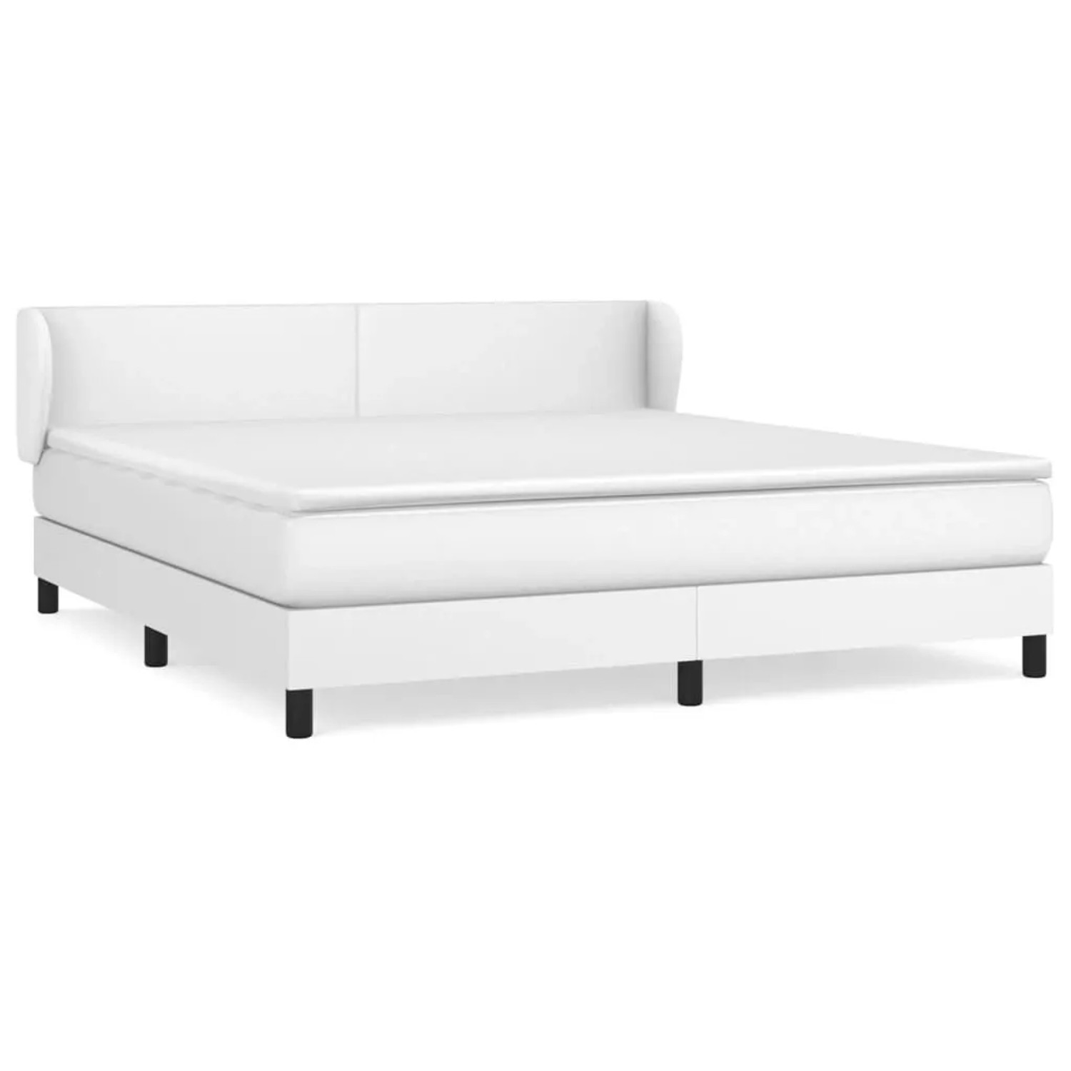 vidaXL Boxspringbett mit Matratze Weiß 180x200 cm Kunstleder 3127206 günstig online kaufen