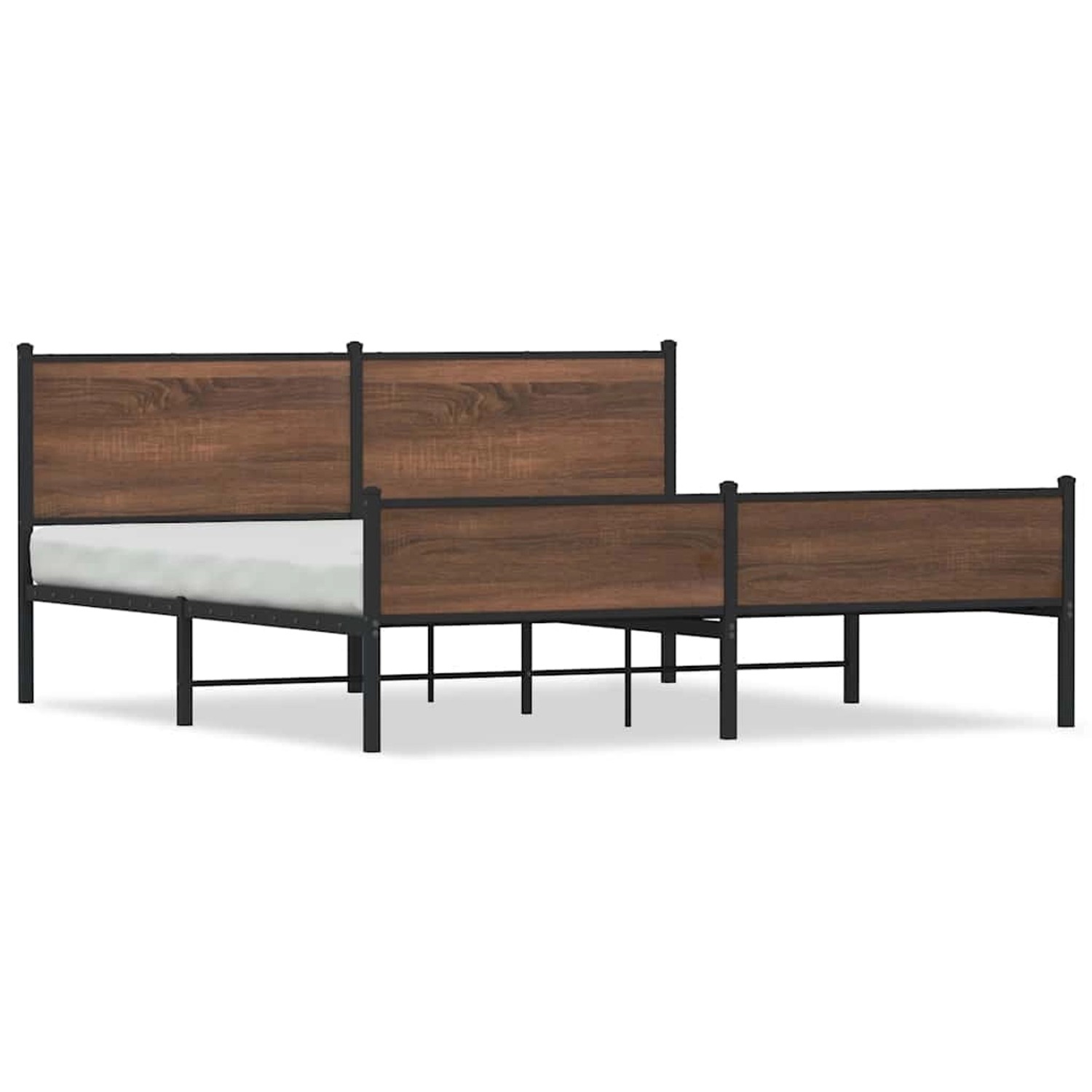 vidaXL Metallbett ohne Matratze Braun Eichen-Optik 180x200 cm 3301415 günstig online kaufen