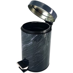 SANILO Kosmetikeimer Granit mit offenem Deckel und Fußpedal. Badhelfer für stilvolle Badgestaltung.